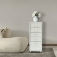 thumbnail image 6 of Miumaeov 5-Drawer Metal Storage Cabinet Movable File Cabinet with Wheels for Living Room Office Study  16" D x 11" W x 27" H, 6 of 12