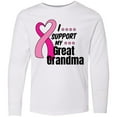 thumbnail image 3 of Inktastic Breast Cancer Awareness I Support My Great Grandma Long Sleeve Youth T-Shirt, 3 of 5