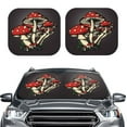 thumbnail image 2 of Balery 2 Piece Red Mushrooms Car Windshield Sun Shade|Foldable Front Windshield Shade for Car Front Window for Most Sedans SUV Truck-Medium, 2 of 7
