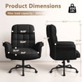 thumbnail image 2 of BOSSIN Cross Legged Office Chair with Flip-up Armrests, 135° Reclining Ergonomic Executive Chair for Big and Tall, Wide Seat Computer Desk Chair with Wheels, Black, 2 of 9