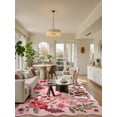 thumbnail image 3 of Floral Living Room Rugs, Pink Area Rugs 5x7 Rug for Bedroom Ultra-Thin Soft Rug, Non-Slip Washable Rugs Stain Resistant Throw Boho Rug for ‎‎Nursery Playroom Classroom (5x7ft, Pink), 3 of 14
