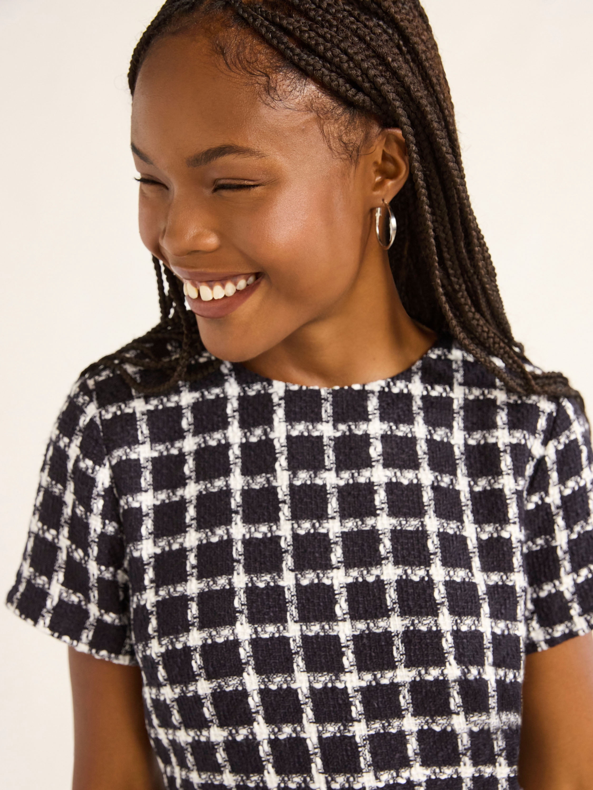 Free Assembly Women’s Tweed Dress with Short Sleeves, Sizes 0-20