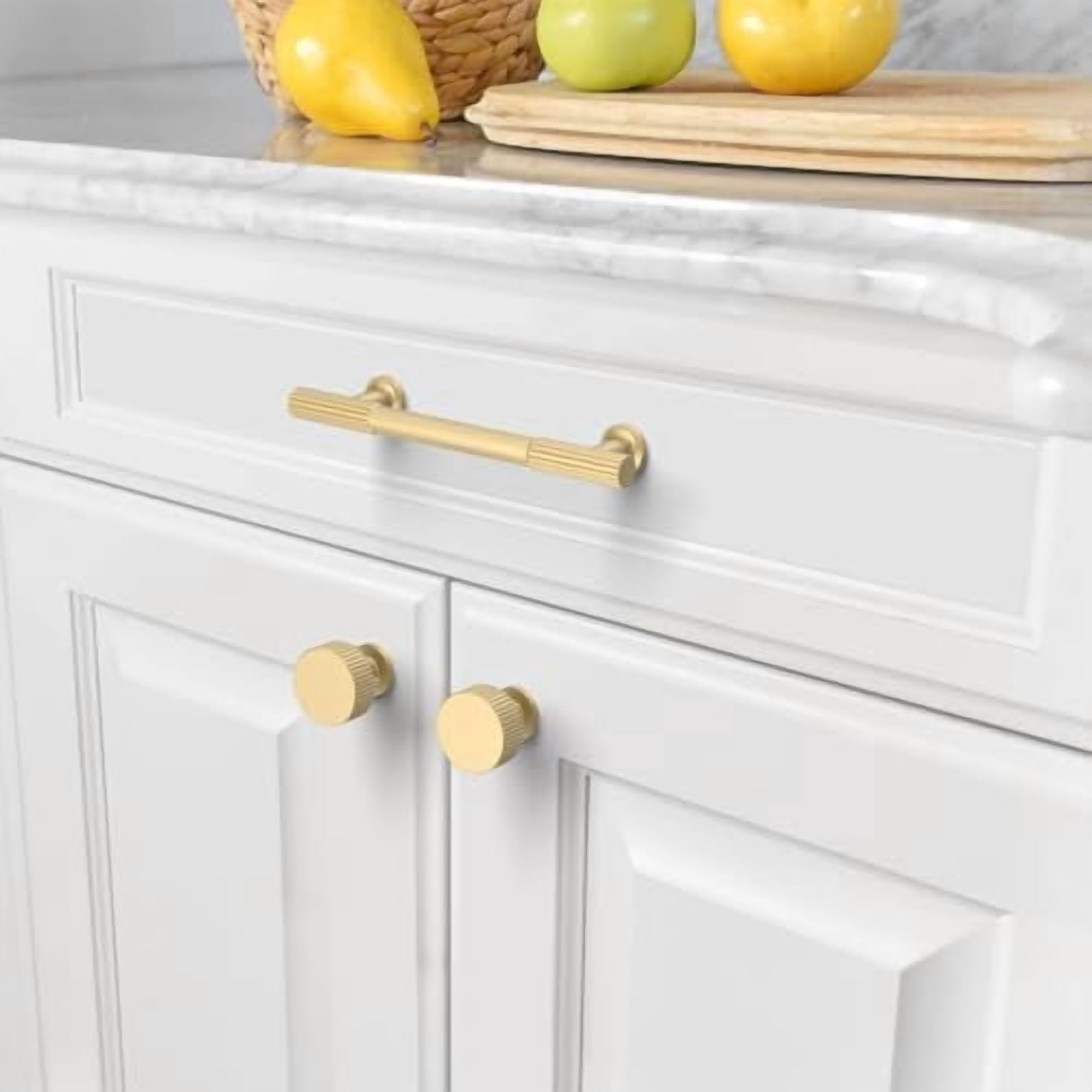 10 Pack 3 Inch(76mm) Brushed Gold Cabinet pulls Kitchen Cabinet Handles, Cabinet Pulls Kitchen Cabinet Hardware for Cupboard Drawer Pulls