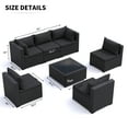 thumbnail image 3 of MRUAKA 7 Pieces Patio Conversation Set, Outdoor Sectional PE Rattan Wicker Furniture Seat,BLACK, 3 of 7
