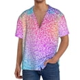 thumbnail image 3 of Disketp Men's Hawaiian Colorful Glitters Print Shirts Button Down Holiday Beach Shirts-Small, 3 of 7