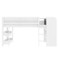 thumbnail image 4 of Harper & Bright Designs Full Size Loft Bed with Bookcases and Desk, Solid Wood Low Loft Bed Frame with Drawers and Blackboard for Boys and Girls, White, 4 of 10
