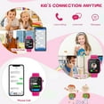 thumbnail image 3 of TOPCHANCES 4G Smart Watch for Boys Girls, 1.83in Touch Screen Kids Smartwatch with Games, Two-way Voice Calls, SOS Call, SMS function (Rose Red), 3 of 7