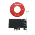 thumbnail image 3 of Tarjeta de sonido PCIe Uxcell, tarjeta de audio estéreo interna 5.1 de 24 bits con CD, adaptador de canal PCIe integrado en la caja de la computadora color negro, 3 of 5