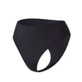 thumbnail image 2 of Swuxness Women'Sports Thong Underwear, Women's Panties, Women Solid Color High Waisted Comfortable Soft Breathable Wicking Everyday Wear Panties for Women Black, S, 2 of 3