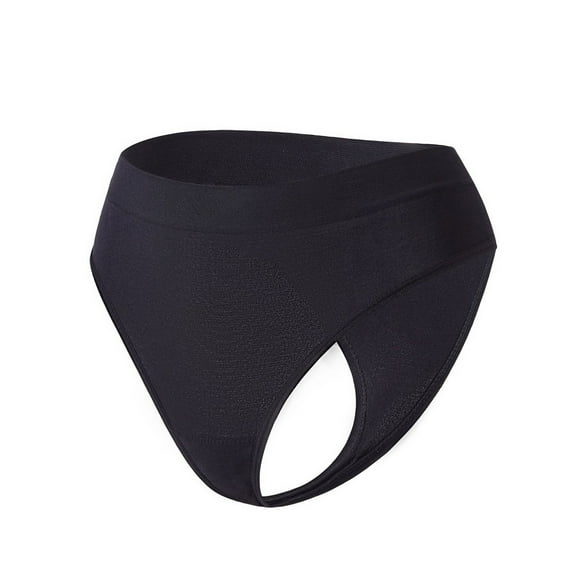Rohuuque Invisibles Thongs for Women Sports Full Coverage Thong Elastic T-Back Underwear No Show Comfort Low Rise Underwear Black