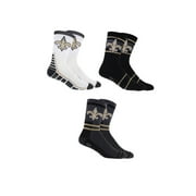New Orleans Football Socks Fits Mens Shoe Sizes 7-12 Football Crew Length 3 Pairs