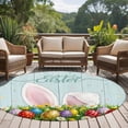 thumbnail image 4 of Round Rugs 6Ft, Easter Round Area Rug Washable Indoor Throw Carpet, Wooden Bunny Colorful Eggs Spring Floral Farmhouse Soft Non Slip Circle Rug for Office Cabinet Home Decor Aesthetic, 4 of 8