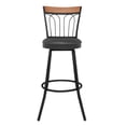 thumbnail image 2 of BARNUT Bar Stools,30" 360 Free Swivel Mid Century Bar Height Stools with Curved Back,PU Upholstered Armless Barstools for Kitchen Island and Home Bar,Set of 1,PU in Black, 2 of 5