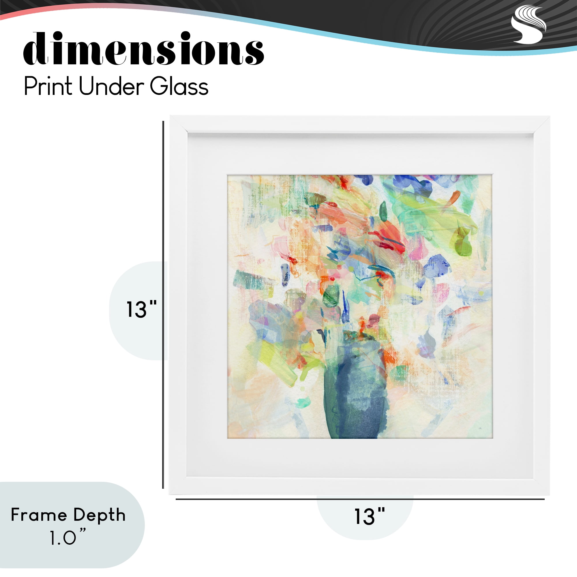Stupell Industries Summer Flowers Brushstrokes White Framed Print Under Glass, design by Susan Jill