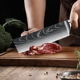 thumbnail image 4 of 10-Piece Damascus Pattern Kitchen Knife Set with Blue Resin Handles, High Carbon Steel Chef Knives, Ultra Sharp Multi-purpose Cooking Knives for Home & Restaurant Use, 4 of 15