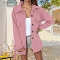 thumbnail image 2 of Lixiuxyad Women's Casual Jackets Elegant Plus Size Trench Coat Long Sleeve Wrap Belt Blend Overcoat For Autumn Winter Fashion Outerwear Pink, 2 of 5