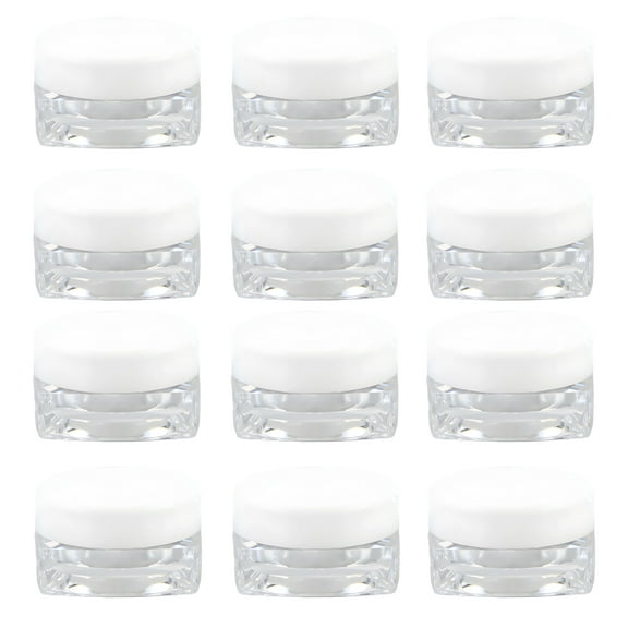 ACDANC 12 Pcs Small Clear Plastic Jars with Lids,Mini Round Storage Containers with Lids for Cream,Travel and DIY,Refillable Small Containers for Makeup and Samples
