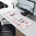 thumbnail image 2 of Long Mouse Pads for Desk,Pink Breast Cancer and Pioneer Flower Desk Mats on Top Of Desks, Desk Mouse Pad Extra Large with 3mm Non-Slip Base and Stitched Edge for Gaming,Office,Work,Home 31.5x11.8in, 2 of 5