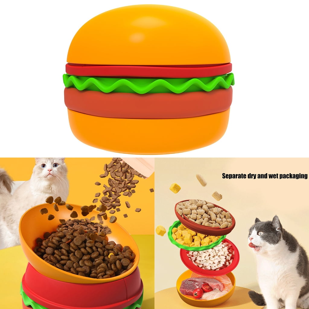 Interactively Slow Feed Pet Bowl Multifunctional Pet Food Dish 5 Layer Stackable for Home or Outdoor Use