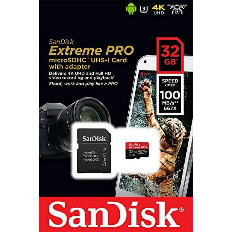 SanDisk, MicroSDHC Card, 32GB, UHS-I, Class 10, V30, A1, SD