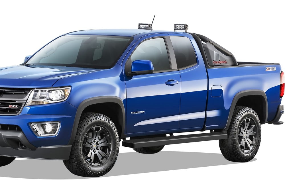 APS Wheel to Wheel Running Boards 5in Compatible with Chevy Colorado GMC Canyon 2015-2022 Extended Cab 6ft Bed (Nerf Bars Side Steps Side Bars)