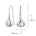 thumbnail image 4 of Bling Jewelry Womens Etched Puffed Raindrop Teardrop Earrings Fishhook Sterling Silver 1.5 Inch, 4 of 5