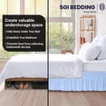 thumbnail image 5 of SGI bedding 18 inch Drop Wraparound Bed Skirt Queen Size - No Lifting Required, Adjustable Easy Fit Elastic Strap, Classic Gathered Styling Dust Ruffle, Fade Resistant -Light Blue, 5 of 7