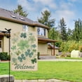 thumbnail image 2 of St. Patrick's Day Garden Flag Irish Holiday Outdoor Flag Welcome Clovers Spring Green Yard Flags 12.5''×18'' Burlap Vertical Double Sided House Flag for Home,Spring Holiday Decor, 2 of 4