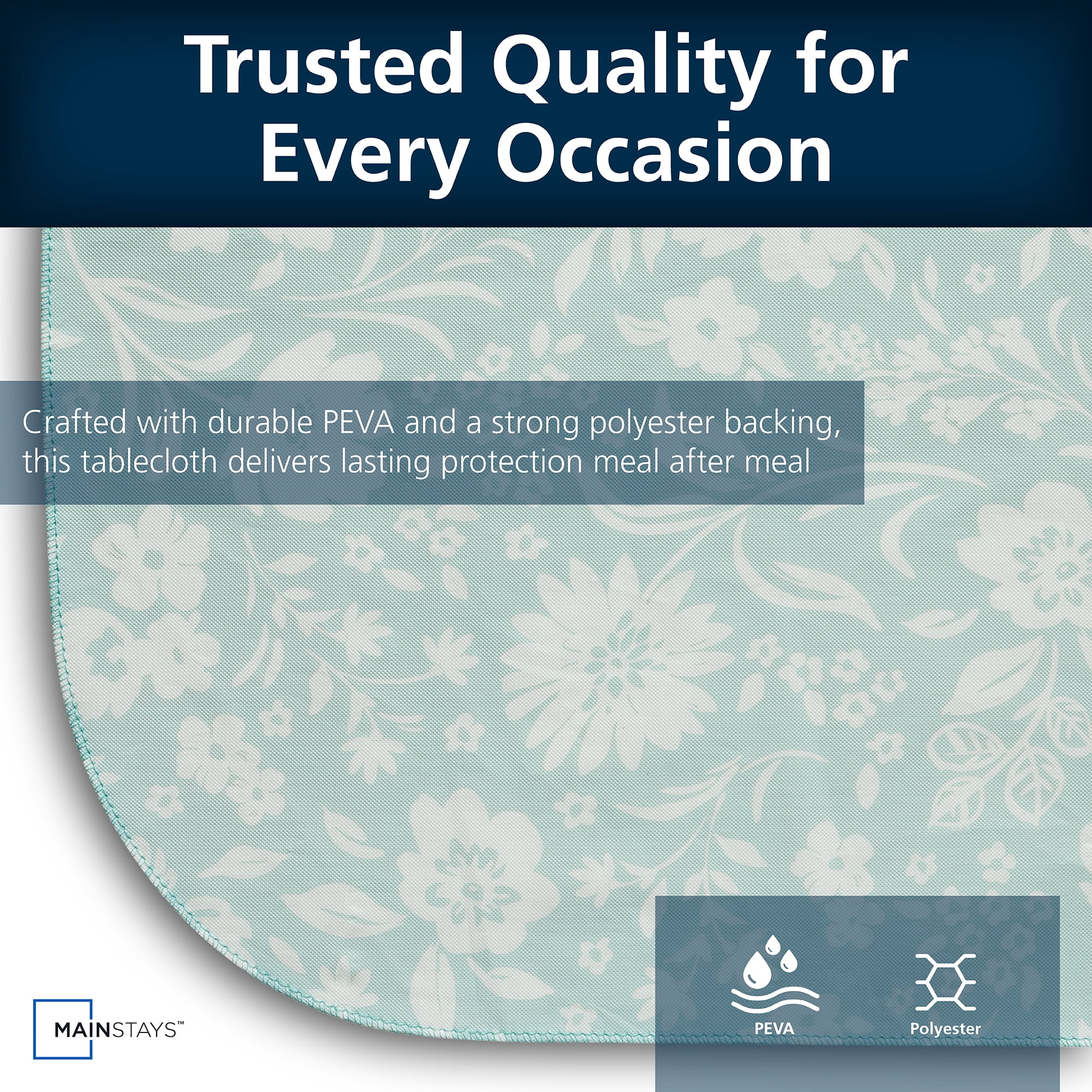 Mainstays Floral Print PEVA Tablecloth 60"x 102" Rectangle