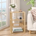 thumbnail image 6 of Joaxswe 3-Tier End Table with Charging Station, Narrow Wooden Side Table with Open Storage Shelf, Side Table Nightstand Sofa Table for Living Room,Natural Oak, 6 of 9