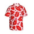 thumbnail image 2 of Daiia Lips Kiss Hawaiian Shirt for Men Gentle Cotton Regular Short Sleeve Casual-Medium, 2 of 9