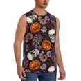 thumbnail image 2 of Kdxio Halloween With Skull for Men's Muscle T-shirt,Sleeveless for Workout Running Athletic Gym Lounge Casual, 2 of 5
