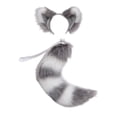 thumbnail image 4 of Gatos Orejas Cola grande Hugo Cosplay Vestir Accesorios Juguetes Disfraz Sombreros Carnaval Gris, 4 of 8