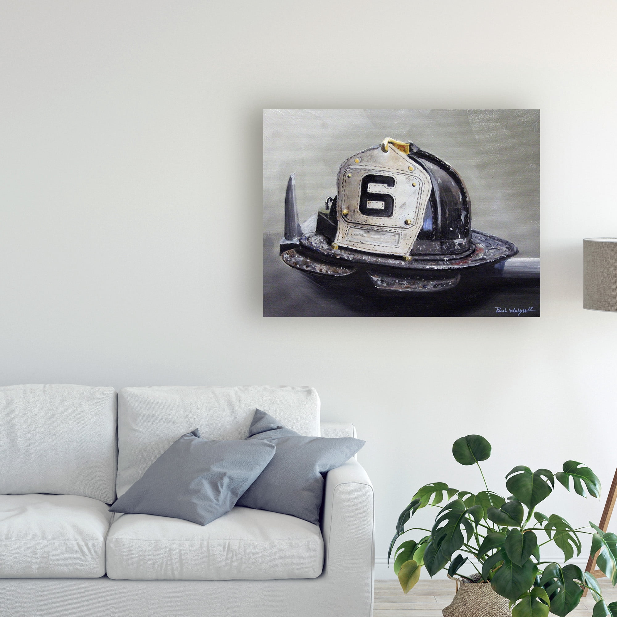 Trademark Fine Art 'Fire Helmet' Canvas Art by Paul Walsh