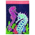 thumbnail image 2 of Vibrant Pink Yellow Seahorse 23 x 7 Large Polyester Outdoor Hanging Garden Flag, 2 of 3