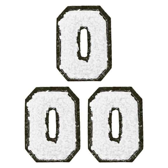 Uxcell Chenille Number Patches Self-Adhesive Number Patch Appliques Stickers for DIY Clothing Jacket Jersey Number 0