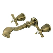 Kingston Brass KS5023ZX Millennium Two-Handle Wall Mount Roman Tub Faucet, Antique Brass