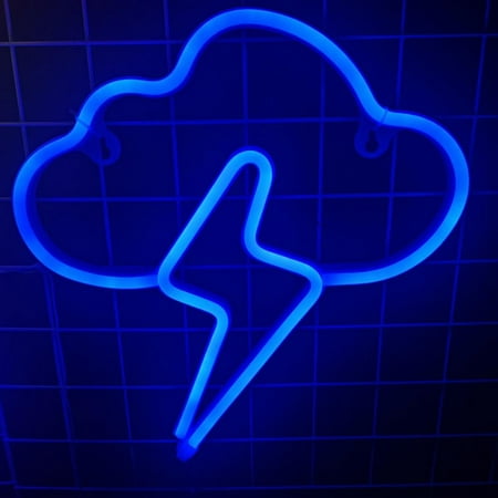 

Newway Cloud and Lightning Neon Signs USB or Battery Powered Led Neon Lights for Wall Decor Neon Lights for Bedroom Living Room Kids Room Birthday Festival Party Decoration