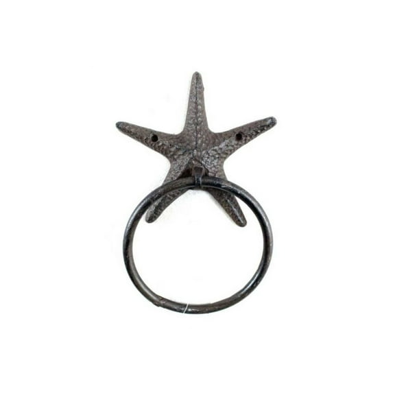 Cast Iron Starfish Towel Holder 8.5 Inch - Starfish Decoration - Sea Home Decor