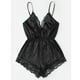 thumbnail image 2 of Gibobby Lencería para sexo Ropa de dormir Lencería Sexy Empalme Bodydoll Encaje Body Chica V-cuello Mujeres Íntimos(Negro, XXXL), 2 of 4