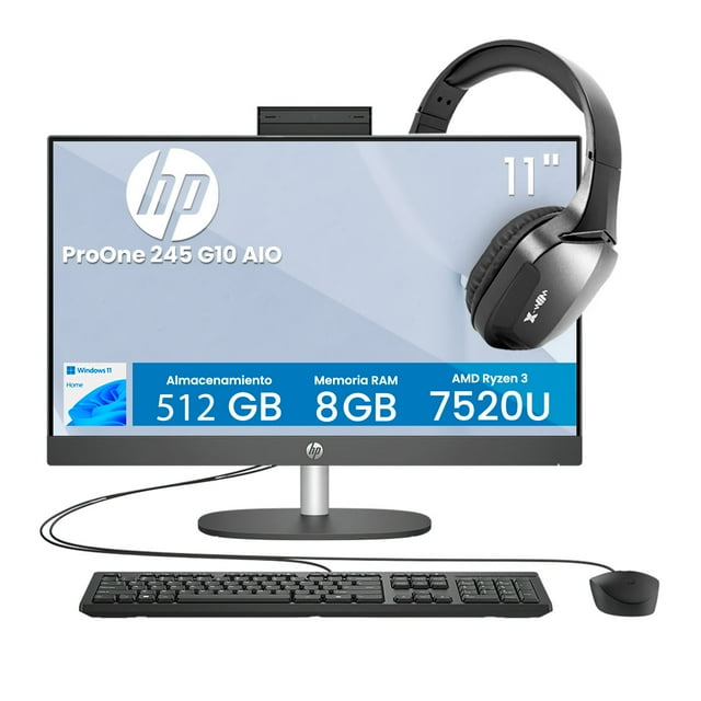 Combo All-in-One HP ProOne 245 G10 Ryzen 3 8 GB 512 GB SSD 24″ + Audífonos Bluetooth