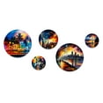 thumbnail image 2 of Designart "Holiday Vibes in Miami Beach II" City Miami Metal Wall Art Set of 5 Piece, 2 of 5
