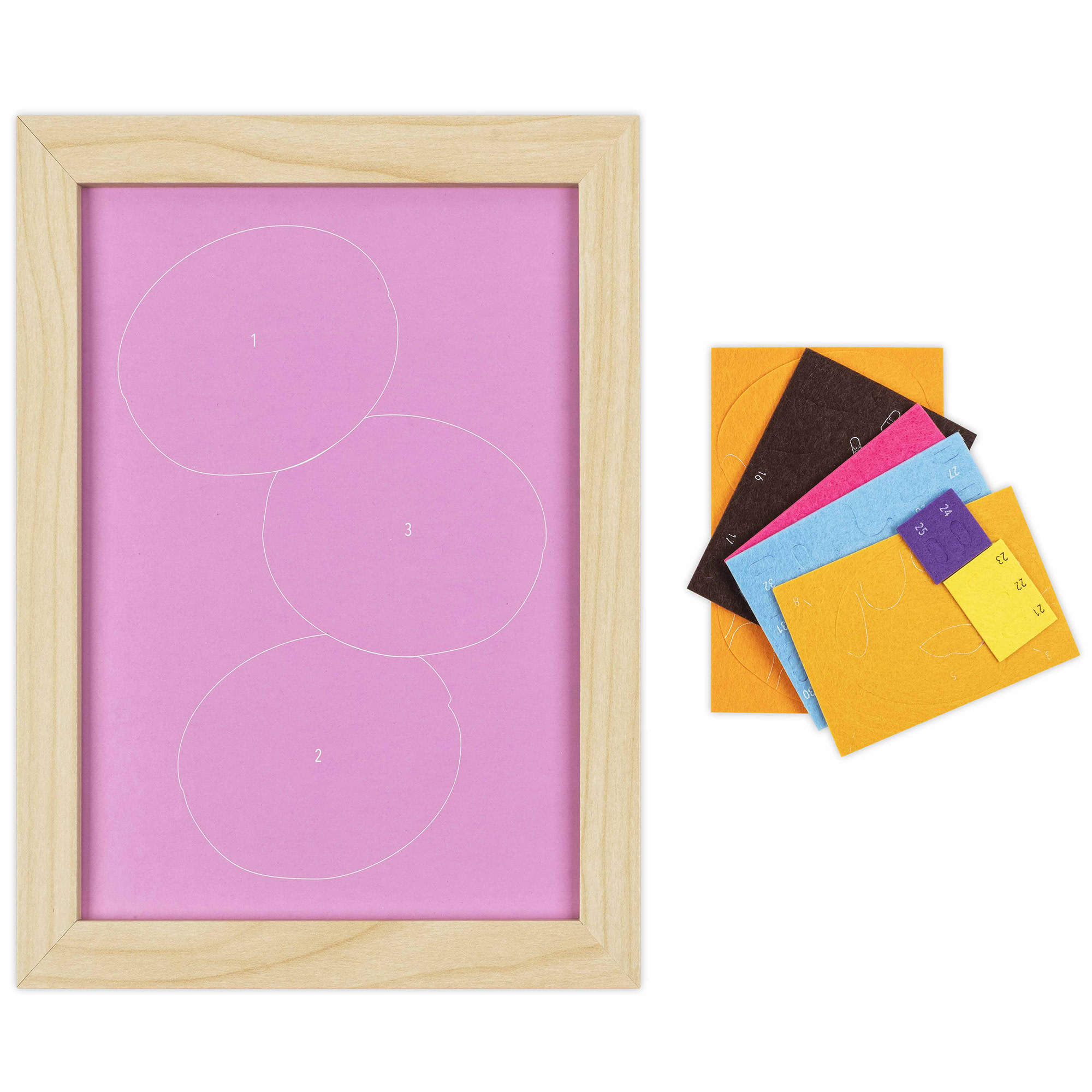 Vivid by Brea Reese: Felt Art Kit – Sweet Donuts - DIY Peel & Stick Craft Set, Colorful Desserts, Sensory Activity, Display Frame, Pink-Blue-Purple