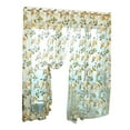 thumbnail image 2 of HEVIRGO Tulle Sheer Curtain Flower Pattern Valance Drape Polyester Living Room Kitchen Sheer Curtain for Home,Brown 140cm x 250cm(On Rod), 2 of 10
