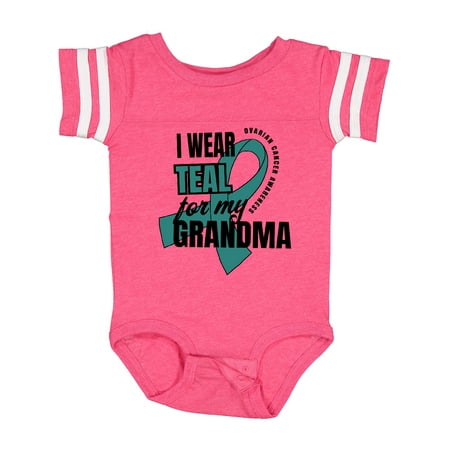 

Inktastic I Wear Teal for My Grandma Ovarian Cancer Awareness Gift Baby Boy or Baby Girl Bodysuit