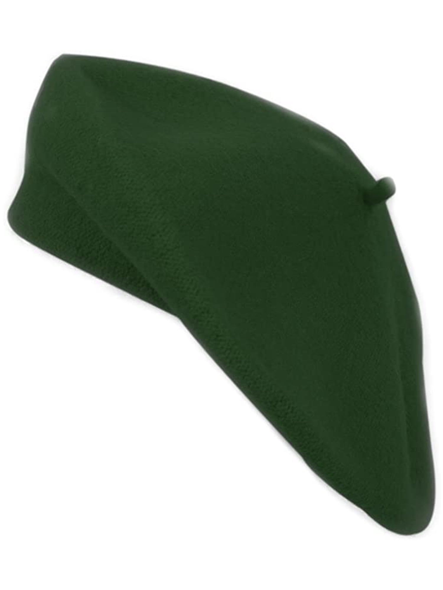 Women's Hunter Green Color Wool Solid Colors Beret