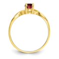 thumbnail image 2 of Auriga Fine Jewelry 10K Yellow Gold Polished Genuine Garnet Birthstone Ring for Women Size 7, 2 of 6
