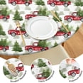 thumbnail image 4 of White Christmas Red Truck and Tree Pattern Round Fitted Tablecloth with Elastic Edge,Dining Table Cover Waterproof,Outdoor Round Tablecloth for Camping,Dining,Indoor and Outdoor, 4 of 7
