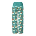 thumbnail image 4 of Antqov Womens Pajama Pants, Christmas Print Drawstring Fashionable Straight Pants, Home Festive Gatherings Comfortable Casual Pants, 4 of 6