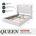 thumbnail image 6 of Amolife Queen Size Lift Up Storage Platform Bed Frame with Velvet Built-in Charging Station Wingback Headboard, White, 6 of 15